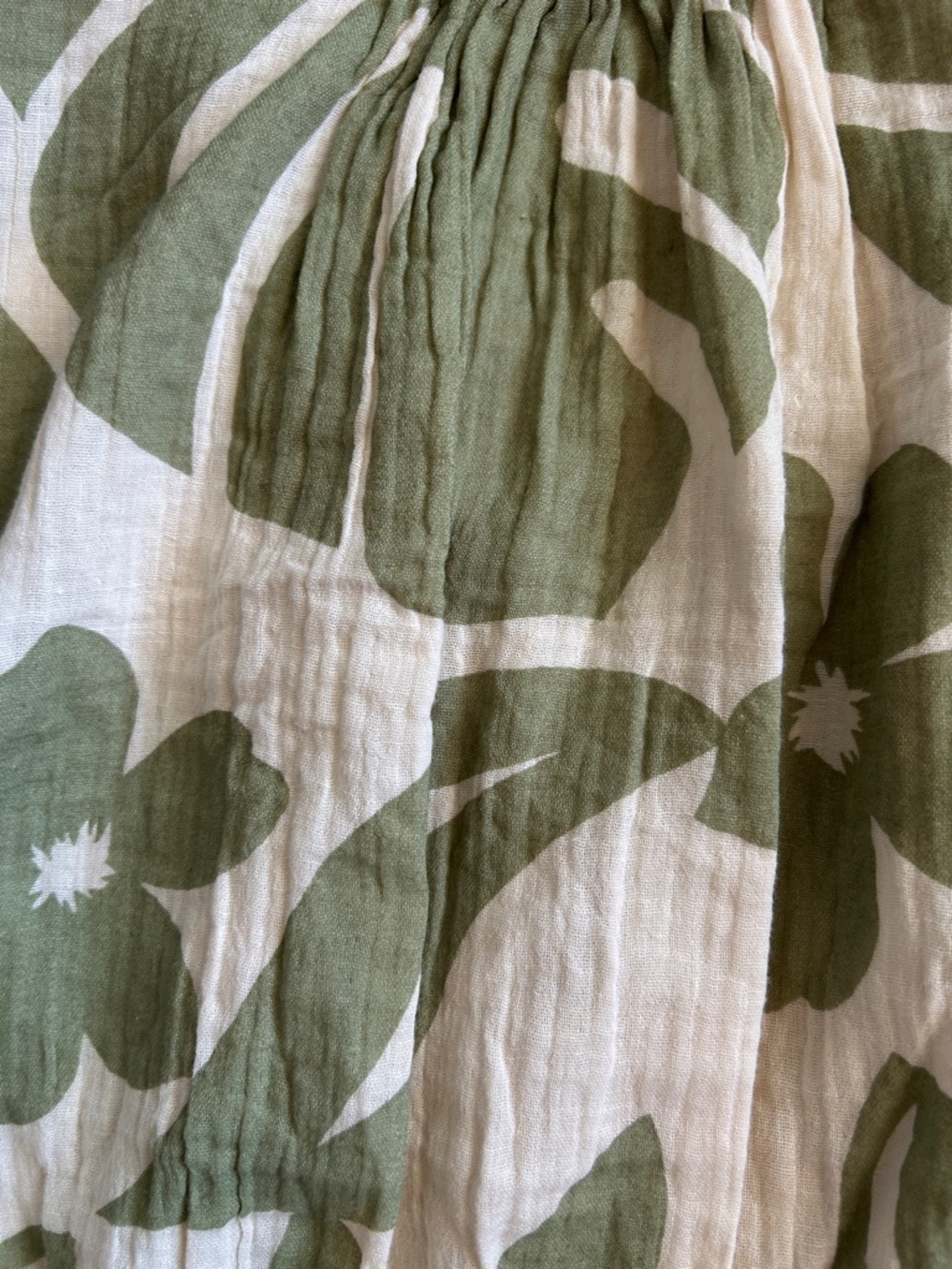 Nwt salty lemon gauze, 100% cotton boho floral green cream crop tank top L - Picture 10 of 10